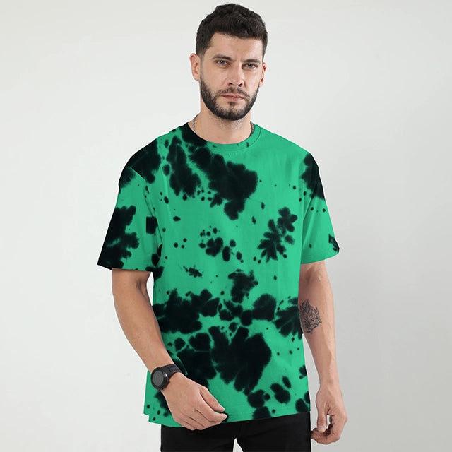 Emerald Bloom Tie-Dye oversized Tee