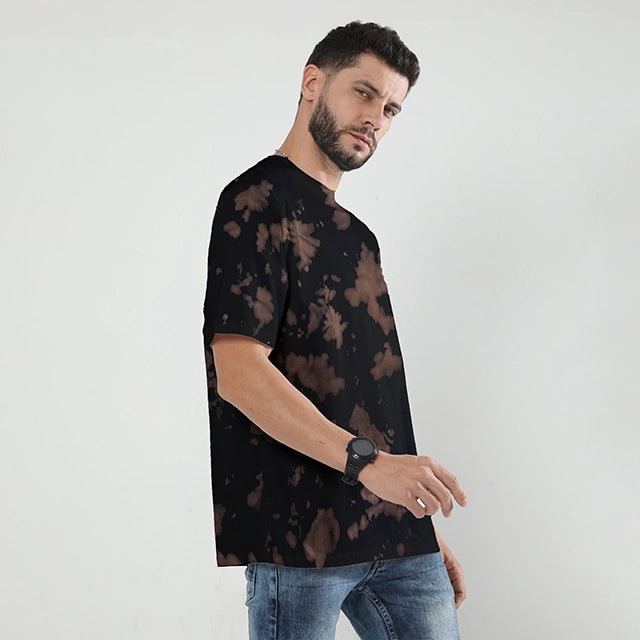 Black & Rust Splatter Tie-Dye  oversized Tee